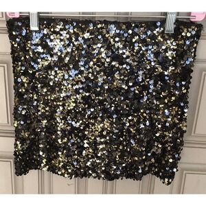 Dulce Carola Junior SzM TubeTop Black Gold All Over Sequins Pre-Owned